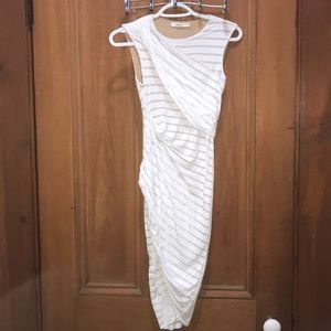Fitted white striped Bailey 44 dress XS